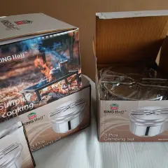 Menażka harcerska King Hoff w opakowaniu. Zestaw 3 sztuk do gotowania na kempingu.