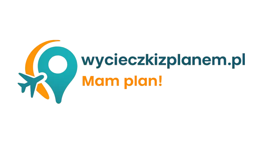 Logo z samolotem i pinezką, obok tekst "wycieczkizplanem.pl Mam plan!". To aplikacja do planowania podróży.