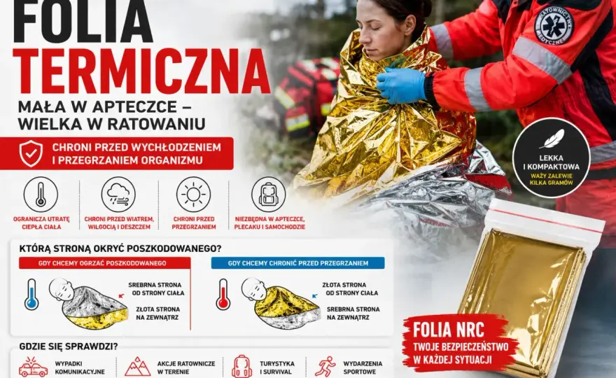 Koc termiczny (folia NRC) - Jak używać, by ratował życie?
