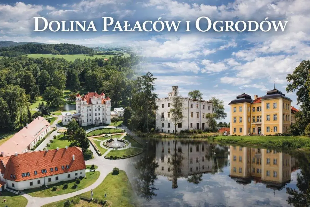 Malownicze pałace i zadbane ogrody tworzą Dolinę Pałaców i Ogrodów. Wspaniałe budowle odbijają się w spokojnej tafli jeziora.