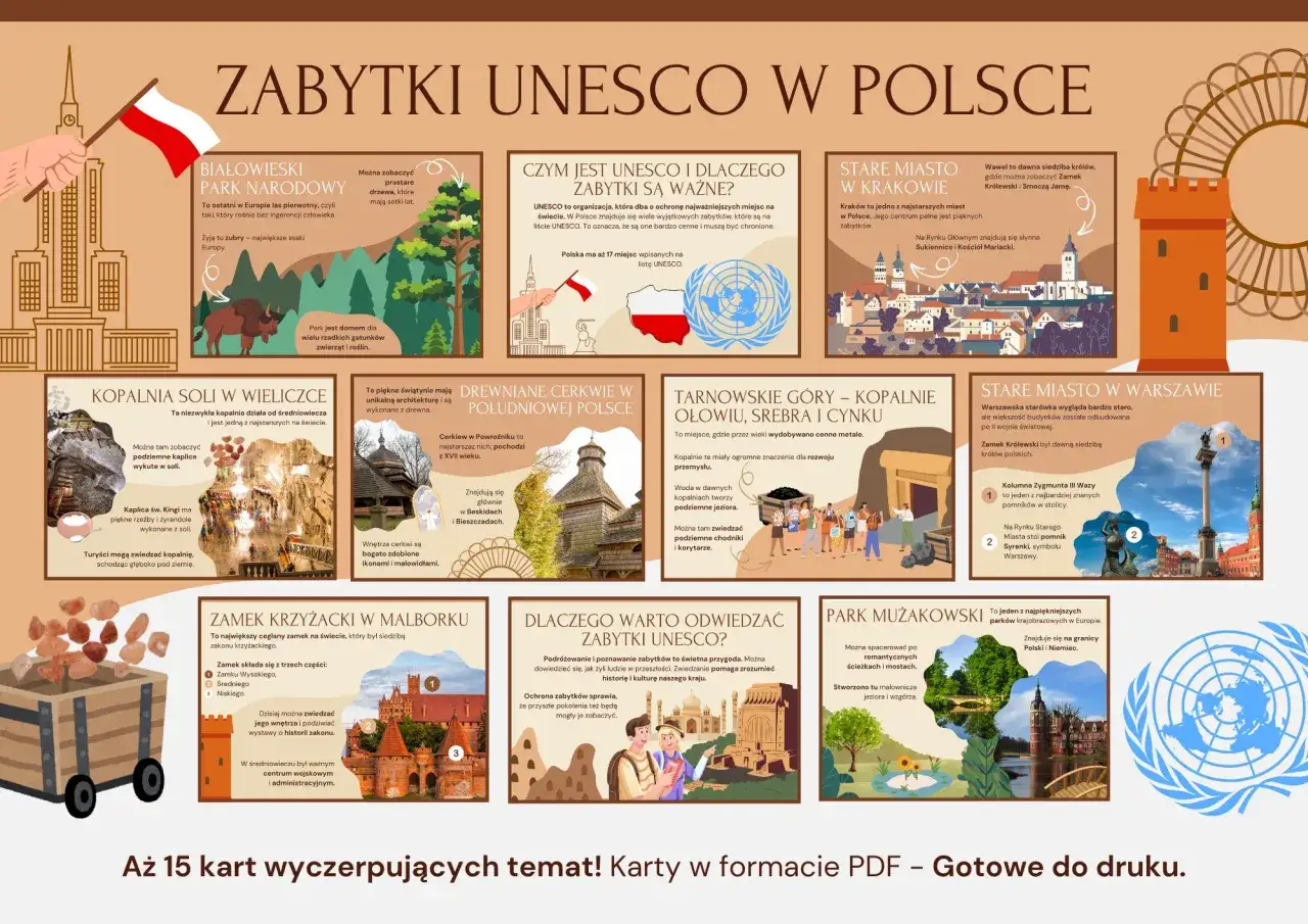 Odkryj polskie obiekty UNESCO: od prastarych puszcz po średniowieczne zamki i kopalnie. Poznaj historię i piękno naszego kraju.